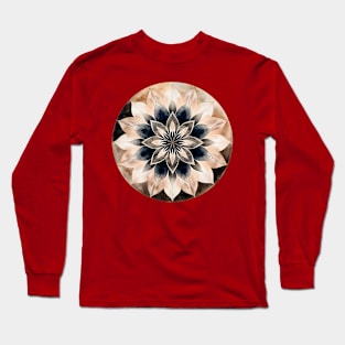 Black and beige floral Long Sleeve T-Shirt